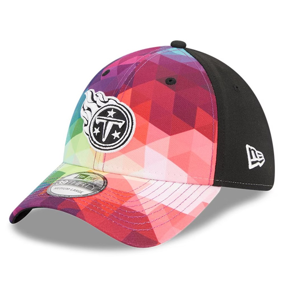 Tennessee Titans New Era 2023 NFL Crucial Catch 39THIRTY Flex Hat Pink M/L